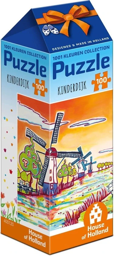 House Of Holland 1001Kleuren Puzzel - Kinderdijk, 100stukjes, Hollands Mooiste 1 House Of Holland 1001Kleuren Puzzel - Kinderdijk, 100stukjes, Hollands Mooiste