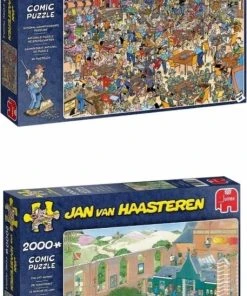 Jumbo Jan Van Haasteren - Puzzelset - NK Puzzelen 1000 Stukjes & De Kunstmarkt 2000 Stukjes