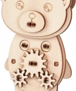 De Bouwplaats Bouwpakket 3D Houten Puzzel Beer Mechanisch