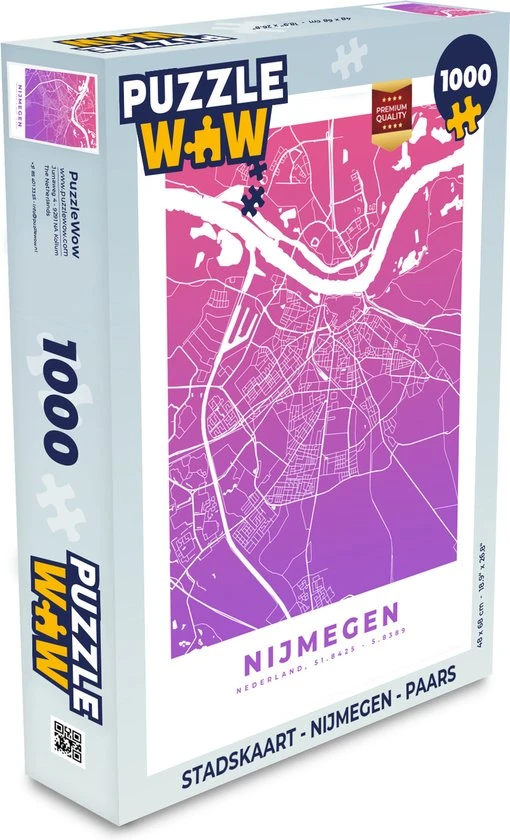 PuzzleWow Puzzel Stadskaart - Nijmegen - Paars - Legpuzzel - Puzzel 1000 Stukjes Volwassenen - Plattegrond - Sinterklaas Cadeautjes - Sinterklaas Voor Grote Kinderen 1 PuzzleWow Puzzel Stadskaart - Nijmegen - Paars - Legpuzzel - Puzzel 1000 Stukjes Volwassenen - Plattegrond - Sinterklaas Cadeautjes - Sinterklaas Voor Grote Kinderen