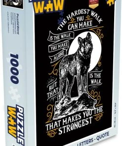 PuzzleWow Puzzel Wolf - Retro - Letters - Quote - Legpuzzel - Puzzel 1000 Stukjes Volwassenen - Sinterklaas Cadeautjes - Sinterklaas Voor Grote Kinderen