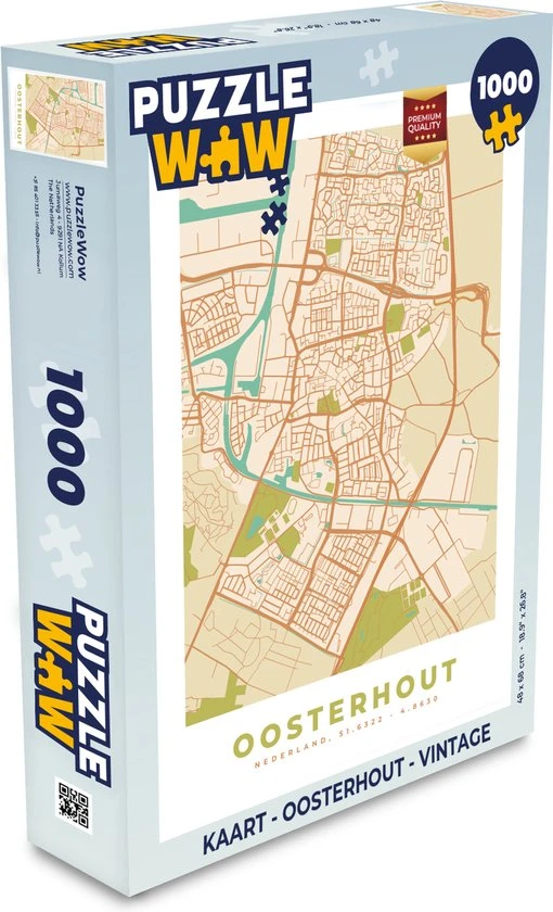 PuzzleWow Puzzel Kaart - Oosterhout - Vintage - Legpuzzel - Puzzel 1000 Stukjes Volwassenen - Sinterklaas Cadeautjes - Sinterklaas Voor Grote Kinderen 1 PuzzleWow Puzzel Kaart - Oosterhout - Vintage - Legpuzzel - Puzzel 1000 Stukjes Volwassenen - Sinterklaas Cadeautjes - Sinterklaas Voor Grote Kinderen