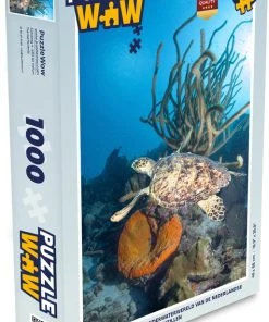 PuzzleWow Puzzel Een Schildpad In De Onderwaterwereld Van De Nederlandse Antillen - Legpuzzel - Puzzel 1000 Stukjes Volwassenen - Sinterklaas Cadeautjes - Sinterklaas Voor Grote Kinderen