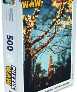 PuzzleWow Puzzel Wenen - Kerstverlichting - Takken - Nacht - Duitsland - Legpuzzel - Puzzel 500 Stukjes - Kerst - Cadeau - Kerstcadeau Voor Mannen, Vrouwen En Kinderen - Sinterklaas Cadeautjes - Sinterklaas Voor Grote Kinderen