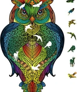 Eureka 2D RainboWooden Houten Legpuzzel Uil - 137 Stukjes -Goedkope puzzels winkel 536x840