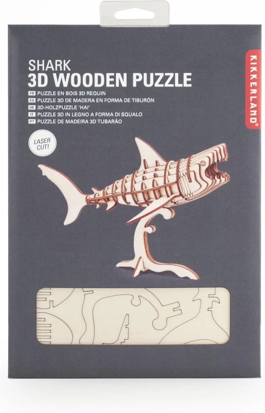 Kikkerland 3D Puzzel Van Hout - In De Vorm Van Een Haai - Schoencadeautjes Sinterklaas 1 Kikkerland 3D Puzzel Van Hout - In De Vorm Van Een Haai - Schoencadeautjes Sinterklaas