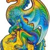 UNIDRAGON Houten Puzzel Dier - Beschermende Draak - 330 Stukjes - King Size 27x44 Cm