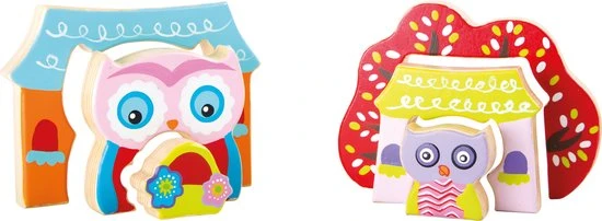 Small Foot Company 3D Uilen Puzzel - Set Van 2 - Houten Speelgoed Vanaf 1 Jaar 1 Small Foot Company 3D Uilen Puzzel - Set Van 2 - Houten Speelgoed Vanaf 1 Jaar