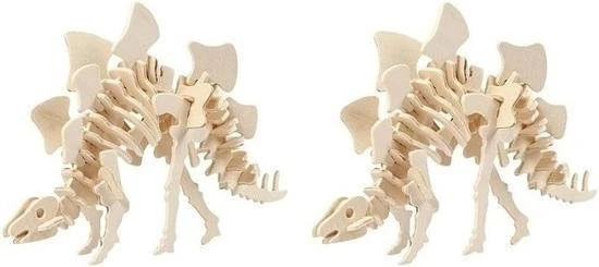 Merkloos 2x Houten Bouwpakketten Dinosaurus Stegosaurus - 3D Puzzel Dino Speelgoed 1 Merkloos 2x Houten Bouwpakketten Dinosaurus Stegosaurus - 3D Puzzel Dino Speelgoed
