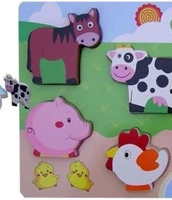 Charl's Toys Houten Puzzel Boerderij Met Grote Stukken