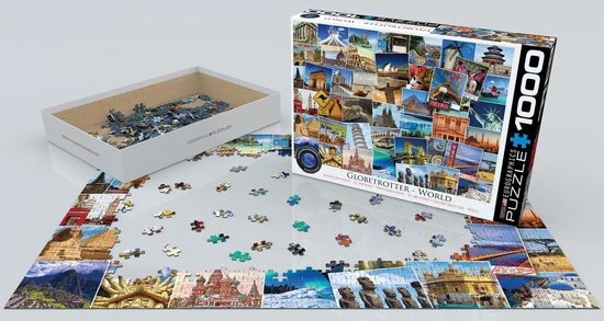 Eurographics Puzzel World - Globetrotter - 1000 Stukjes 3 Eurographics Puzzel World - Globetrotter - 1000 Stukjes - Afbeelding 3