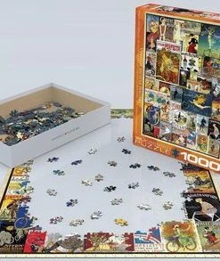 Eurographics Puzzel Vintage Bicycle Posters - 1000 Stukjes -Goedkope puzzels winkel 550x293 4