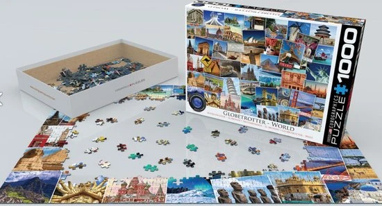 Eurographics Puzzel World - Globetrotter - 1000 Stukjes 6 Eurographics Puzzel World - Globetrotter - 1000 Stukjes - Afbeelding 6