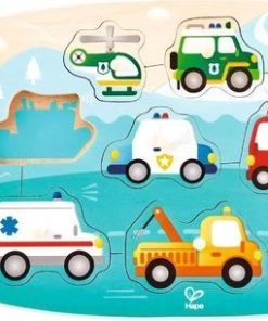 Hape - Knoppuzzel Hulpdiensten - Puzzels - Stad - -Goedkope puzzels winkel 550x306 1