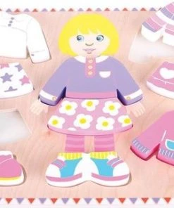 Bigjigs Houten Puzzel Meisje Aankleden - 10 Stukjes