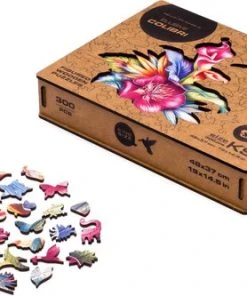 UNIDRAGON Houten Puzzel Dier - Ongrijpbare Kolibri - 300 Stukjes - King Size 48x37 Cm -Goedkope puzzels winkel 550x333 1