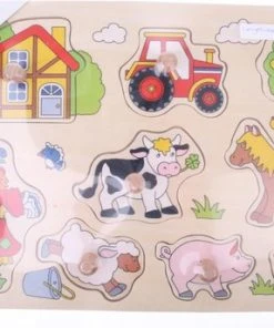 Goki Knopjespuzzel Met Vogelverschrikker,boerderij En Dieren