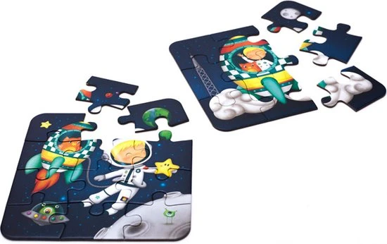 Eurekakids Puzzel 4 In 1 Astronaut - Vier Kinderpuzzels In Mooie Doos 3 Eurekakids Puzzel 4 In 1 Astronaut - Vier Kinderpuzzels In Mooie Doos - Afbeelding 3