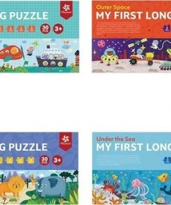 MiDeer Pinwheel Hoge Kwaliteit Mijn Eerste Lange Puzzel 94*21CM 30 Extra Grote En Dikke Stuks - Ruimte: Ruimteschip + Raket + Constellatie + Satelliet - Vloer Puzzel Voor 2 Jaar+ - Vloer Puzzel Voor Peuter Vanaf 2 Jaar -Goedkope puzzels winkel 550x348 2