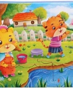 Merkloos Kinderpuzzel Katten - 60 Stukjes - 22.5x14 Cm - Schoencadeautje Sinterklaas