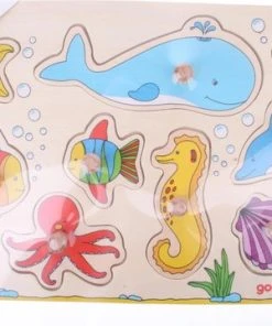 Goki Knopjespuzzel Met Zeedieren 8-delig