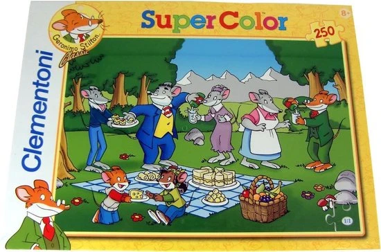 Clementoni Geronimo Stilton Super Color Puzzel - Picknick - 250 Stukjes 1 Clementoni Geronimo Stilton Super Color Puzzel - Picknick - 250 Stukjes