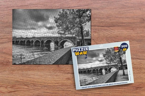 PuzzleWow Puzzel Brug - Maastricht - Zwart - Wit - Legpuzzel - Puzzel 500 Stukjes - Sinterklaas Cadeautjes - Sinterklaas Voor Grote Kinderen 2 PuzzleWow Puzzel Brug - Maastricht - Zwart - Wit - Legpuzzel - Puzzel 500 Stukjes - Sinterklaas Cadeautjes - Sinterklaas Voor Grote Kinderen - Afbeelding 2
