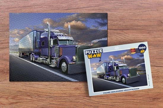 PuzzleWow Puzzel Paars Gekleurde Vrachtwagen - Legpuzzel - Puzzel 1000 Stukjes Volwassenen - Sinterklaas Cadeautjes - Sinterklaas Voor Grote Kinderen 2 PuzzleWow Puzzel Paars Gekleurde Vrachtwagen - Legpuzzel - Puzzel 1000 Stukjes Volwassenen - Sinterklaas Cadeautjes - Sinterklaas Voor Grote Kinderen - Afbeelding 2