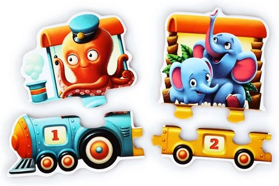 Puzzlika Puzzel - Dieren Trein - 10x 2 Stukjes 4 Puzzlika Puzzel - Dieren Trein - 10x 2 Stukjes - Afbeelding 4
