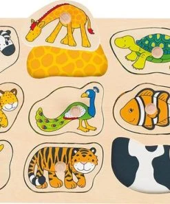 Merkloos EM&EEF - Houten Puzzel - Goki Puzzel Dieren