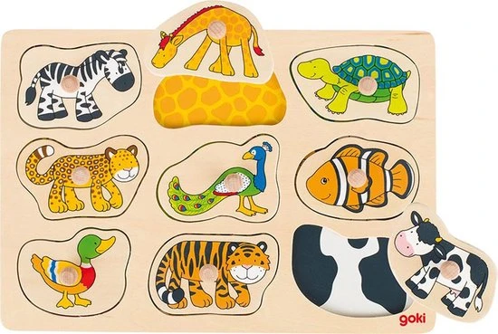 Merkloos EM&EEF - Houten Puzzel - Goki Puzzel Dieren 1 Merkloos EM&EEF - Houten Puzzel - Goki Puzzel Dieren