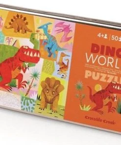 Crocodile Creek Puzzel In Blik Dino World - 50 Stukjes