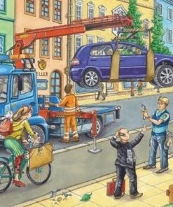 Schmidt Puzzel Vuilniswagen, Sleepwagen, Schoonmaakauto - 3 X 24 Stukjes - 3+ -Goedkope puzzels winkel 550x372 4