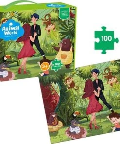 FDBW Dierenpuzzel – Jungle| Puzzel Voor Kinderen Van 3 Jaar – Jungle Dieren | Puzzel Kinderen Leer | Puzzel Dieren Kinderen – 100 Stukjes - Jungledieren