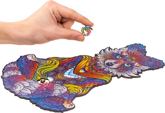 UNIDRAGON Houten Puzzel Dier - Uitstralende Wasbeer - 196 Stukjes - Medium 24x32 Cm 11 UNIDRAGON Houten Puzzel Dier - Uitstralende Wasbeer - 196 Stukjes - Medium 24x32 Cm - Afbeelding 11