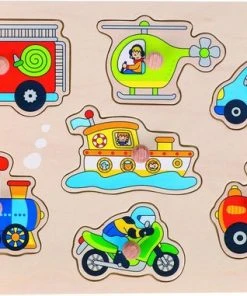 Goki Knopjespuzzel Verkeersmiddelen 30 X 21 Cm 7-delig