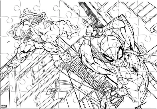 Luna Kleurpuzzel 2-in-1 Spider-man Junior 50 X 35 Cm 4-delig 3 Luna Kleurpuzzel 2-in-1 Spider-man Junior 50 X 35 Cm 4-delig - Afbeelding 3