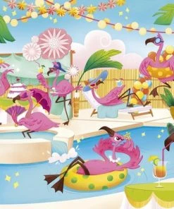 Clementoni - Briljant Puzzel - Flamingos Party - 104 Stukjes, Puzzels Kinderen