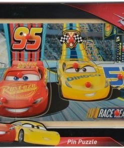 Eichhorn Cars 3 Houten Noppen Puzzel, 10st.