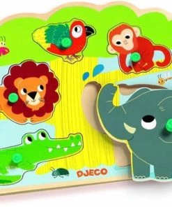 Djeco Geluidenpuzzel - De Zoo - 5 Stukjes