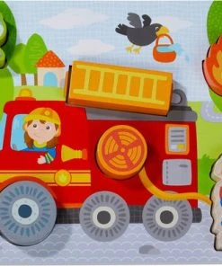 Haba Vormenpuzzel Brandweerauto Hout 7-delig