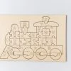 Wood'n Laser Design Houten Alfabet Puzzel / Houten Puzzel Met Vorm Als Locomotief / Locomotief Puzzel / Alfabet Puzzel