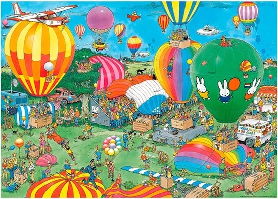 Merkloos Jan Van Haasteren - Veldrijden & Nijntje & Kunstmarkt - Alle 1000 Stukjes 5 Merkloos Jan Van Haasteren - Veldrijden & Nijntje & Kunstmarkt - Alle 1000 Stukjes - Afbeelding 5