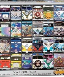 Eurographics Puzzle - VW Cool Faces / Collage VW T1 - 1000 Stukjes