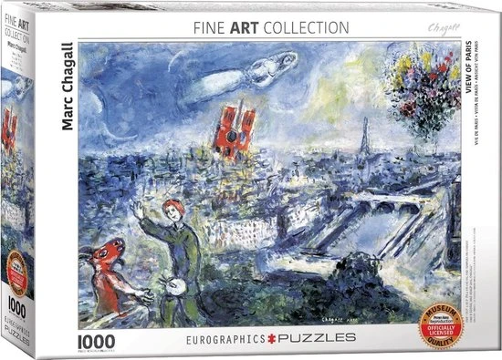 Eurographics Puzzel Le Bouquet De Paris - Marc Chagall - 1000 Stukjes 1 Eurographics Puzzel Le Bouquet De Paris - Marc Chagall - 1000 Stukjes