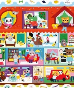 Ludattica Puzzels: DETECTIVE PUZZEL MIJN HUIS, 22,5x22,5x9cm, 108-delig, 50x70cm, Met Houten Vergrootglas, 5+ -Goedkope puzzels winkel 550x396 10