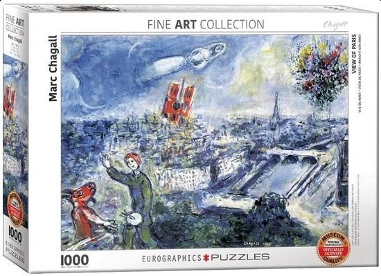 Eurographics Puzzel Le Bouquet De Paris - Marc Chagall - 1000 Stukjes 2 Eurographics Puzzel Le Bouquet De Paris - Marc Chagall - 1000 Stukjes - Afbeelding 2