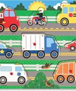 Melissa & Doug - Wooden Peg Puzzle - Vehicles -Goedkope puzzels winkel 550x404 11
