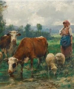 D-Toys Dupre - Herderin Met Kudde (1000 Stukjes, Kunst Puzzel)