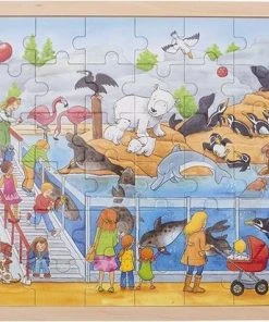 Goki Houten Legpuzzel Dierentuin 48-delig